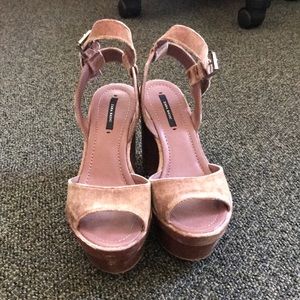 Zara Basics Suede Heeled Sandals